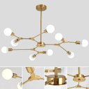 Ver imagem 4 de Lustre Pendente Luminária Sputnik Galvanizado Dourado Moléculas 9 Cabeças Design Moderno