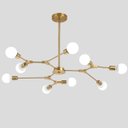 Ver mais imagens de Lustre Pendente Luminária Sputnik Galvanizado Dourado Moléculas 9 Cabeças Design Moderno