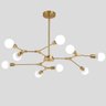 Lustre Pendente Luminária Sputnik Galvanizado Dourado Moléculas 9 Cabeças Design Moderno - 8