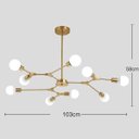 Ver imagem 3 de Lustre Pendente Luminária Sputnik Galvanizado Dourado Moléculas 9 Cabeças Design Moderno