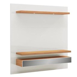 Painel 180cm com LED - Off White/Freijo/Espelho - 9