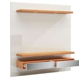 Painel 180cm com LED - Off White/Freijo/Espelho - 8