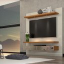 Ver imagem 1 de Painel 180cm com LED - Off White/Freijo/Espelho