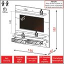 Ver imagem 4 de Painel 180cm com LED - Off White/Freijo/Espelho