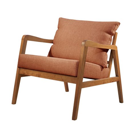 Poltrona Bia Luxo Madeira Maciça Castellar Móbile Linho Terracota