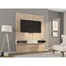 Painel 175cm Quadriculado 3D com 1 Gaveta - Natural/Off White - 1