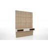 Painel 175cm Quadriculado 3D com 1 Gaveta - Natural/Off White - 6