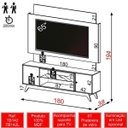 Ver imagem 3 de Painel 180cm + Rack com 2 Portas - Dalla Costa - Off White/Freijó