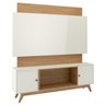 Painel 180cm + Rack com 2 Portas - Dalla Costa - Off White/Freijó - 2