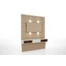 Painel 175cm Quadriculado 3D com 1 Gaveta com LED - Natural/Off White - 2