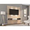 Ver imagem 1 de Painel 175cm Quadriculado 3D com 1 Gaveta com LED - Natural/Off White