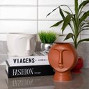 Ver imagem 2 de Vaso Decorativo Rosto em Cerâmica Branco 11x15,5cm - D’Rossi