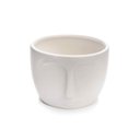 Ver imagem 3 de Vaso Decorativo Rosto em Cerâmica Branco 11x15,5cm - D’Rossi