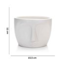 Ver imagem 5 de Vaso Decorativo Rosto em Cerâmica Branco 11x15,5cm - D’Rossi