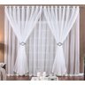 Cortinas Com Ilhos Para Sala ou Quarto 4,00 X 2,80 Metros Tecido Voil Voal Leve Sem Estampa Para - 2