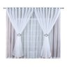 Cortinas Com Ilhos Para Sala ou Quarto 4,00 X 2,80 Metros Tecido Voil Voal Leve Sem Estampa Para - 1
