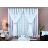 Cortinas Com Ilhos Para Sala ou Quarto 4,00 X 2,80 Metros Tecido Voil Voal Leve Sem Estampa Para - 3