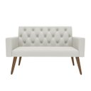 Ver imagem 1 de Estilo na Recepção Kit Namoradeira + 2 Poltronas Capitonê Branco