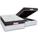 Ver imagem 1 de Cama Box Baú Queen: Colchão Molas Ensacadas Probel MasterPocket ProDormir Evolution + Base CRC Coura