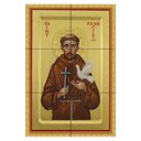 Ver imagem 1 de Quadro São Francisco de Assis com Pomba Branca 60x40 em Azulejos