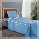 Ver imagem 3 de Roupa de Cama Solteiro 400 Fios 3 Peças Hotel Pousada Macio Acetinado:azul Piscina