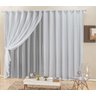 Cortina para Janela de Vidro Moderna Quarto ou Sala 4,00 x 2,50 Metros Semi Blackout com Voal Corta - 1