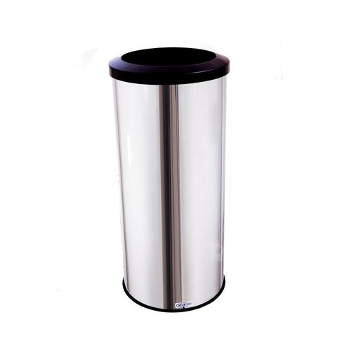 Lixeira Inox Com Aro Plástico 50 Litros Lixo Reciclável Cozinha - Preto