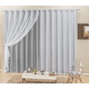 Ver imagem 1 de Cortina para Quarto Meia Parede Moderna 4,00 x 2,50 Metros Semi Blackout Corta Luz para Varao