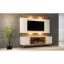 Ver imagem 1 de Painel 180cm + Rack com 2 Portas + Led - Dalla Costa - Off White/freijó