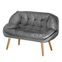 Ver imagem 1 de Namoradeira Sênior Decorativa P Recepção Consultório Suede:grafite Suede