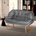 Ver imagem 2 de Namoradeira Sênior Decorativa P Recepção Consultório Suede:grafite Suede