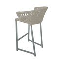 Ver imagem 4 de Kit 4 Banquetas Reis em Corda Náutica e Base em Alumínio Cinza para Área Gourmet - Externa Areia