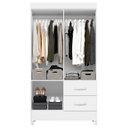 Ver imagem 5 de Combo para Quarto Infantil Guarda-Roupa e Cômoda Mobi Branco/Rosa