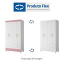 Ver imagem 6 de Combo para Quarto Infantil Guarda-Roupa e Cômoda Mobi Branco/Rosa