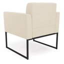 Ver imagem 2 de Kit 2 Poltronas Elisa Linho Base Metálica Industrial Preto - D'Rossi Cor A19 Bege