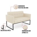 Ver imagem 5 de Kit 2 Poltronas Elisa Linho Base Metálica Industrial Preto - D'Rossi Cor A19 Bege