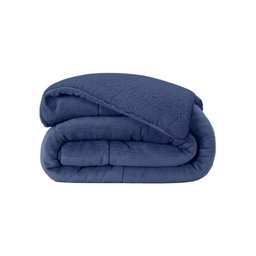 COBERDROM WINTER COLORS SHERPA COLORIDA CASAL DUPLA FACE A: MARINHO - 1