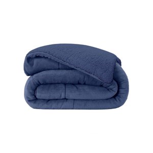 COBERDROM WINTER COLORS SHERPA COLORIDA CASAL DUPLA FACE A: MARINHO