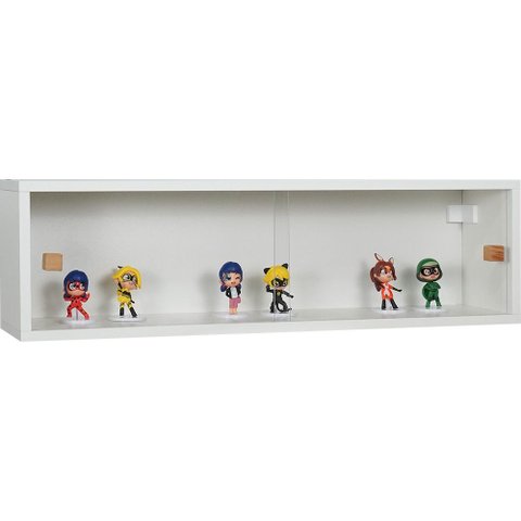 Nicho 80x23x18 Branco com Portas de Acrílico e Puxador