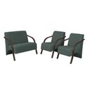 Ver imagem 1 de Conjunto Poltronas Vênus 1 Dois Lugares 2 Um Lugar Braços em Madeira 1 Namoradeira 2 de Um Lugar D