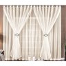 Cortina Para Varao Normal Para Quarto ou Sala 3,00 X 2,80 Metros Detalhes e Ilhos Cromado Com Voal - 2
