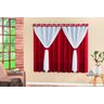 Cortina Vermelha e Branca Malha Em Gel Com Voal Liso 3,00 X 2,50 Metros Para Sala Ou Quarto Para - 3