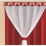Cortina Vermelha e Branca Malha Em Gel Com Voal Liso 3,00 X 2,50 Metros Para Sala Ou Quarto Para - 4