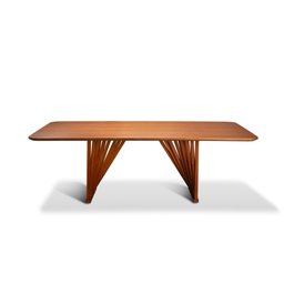 Mesa de Jantar 08 Lugares Cannes 220cm X 105cm Base em Madeira Maciça Tampo Amadeirado - 1