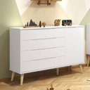 Ver imagem 2 de Cômoda com Porta Retrô Elfe Branco Acetinado Natural - Reller