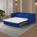 Ver imagem 5 de Sofá Cama Marcelle 2 Lugares 150 Casal Veludo Paris Pés de Madeira - Talento Móveis