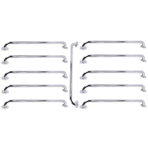 Barra de Apoio Inox 70cm Kit 11 Unidades Suporte Banheiro Box Idoso Gestante Criança Varanda Acessib