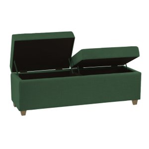 Recamier Bau Madri 1,20m Veludo Verde - Inova Decorações