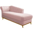 Ver imagem 2 de Kit Diva Recamier Vanessa 140cm Lado Direito e 02 Poltronas Laura Suede Rosê - Amarena Móveis