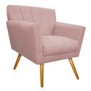 Ver imagem 4 de Kit Diva Recamier Vanessa 140cm Lado Direito e 02 Poltronas Laura Suede Rosê - Amarena Móveis
